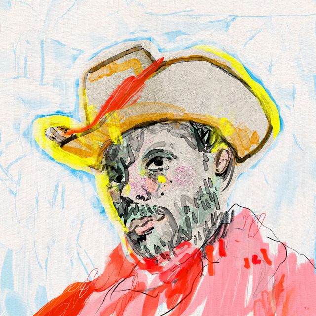 cowboy under noon sun