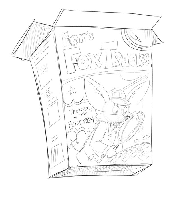 Fen's Fox Tracks Cereal Box