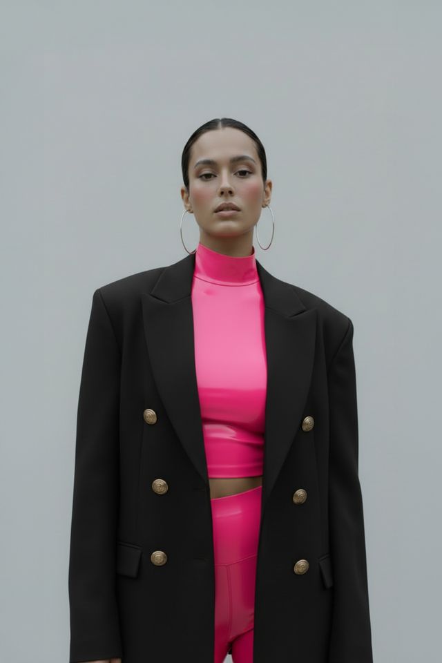 double breasted pink neon no. 1