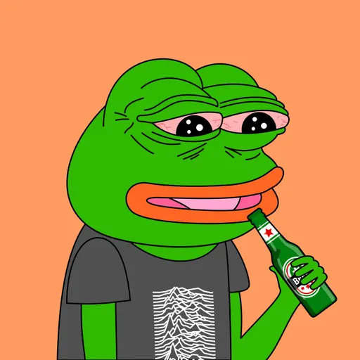 0001 - Tired Pepe with a beer