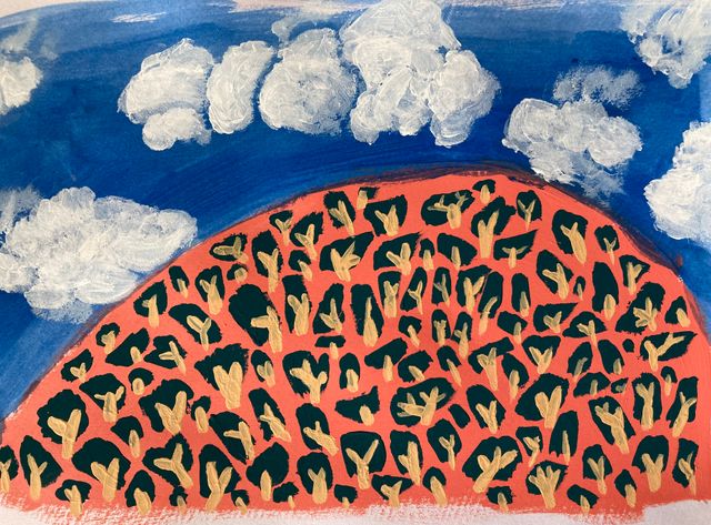 Clouds Form (acrylic painting + poetic dialogue)