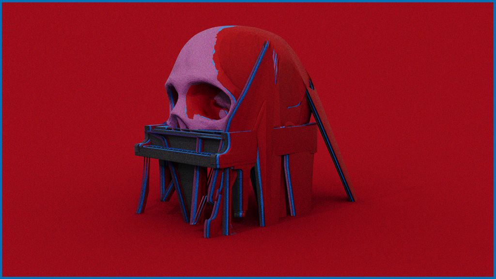 Skullpture in red noise