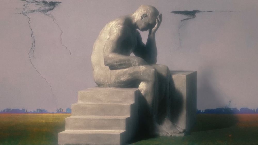 The Thinker left his stairs