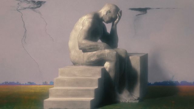 The Thinker left his stairs
