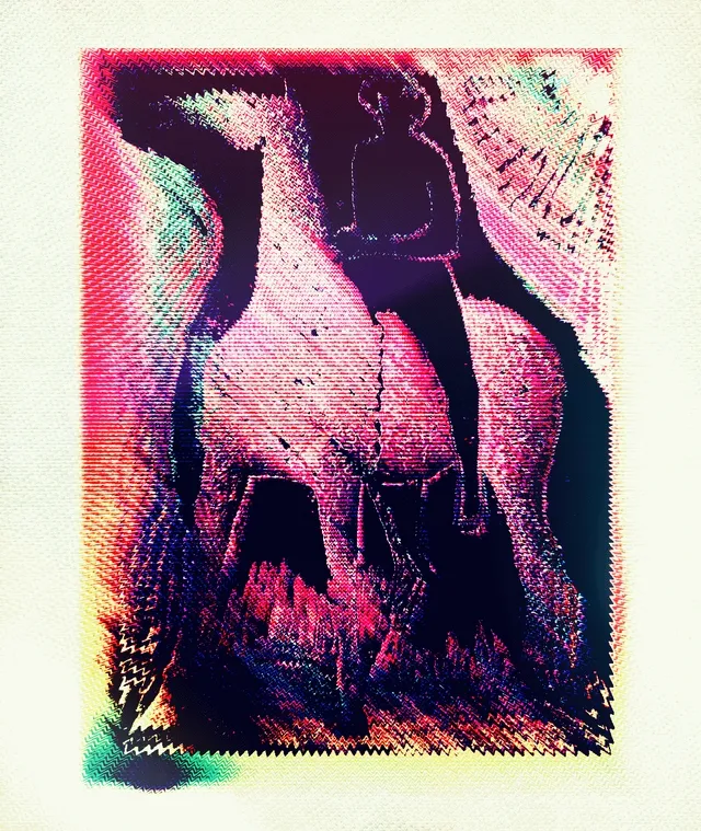 Lad on Horse - Kinetic Red