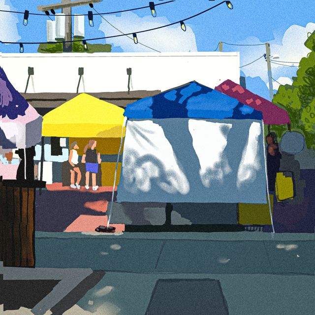 Morning Market In The Hills