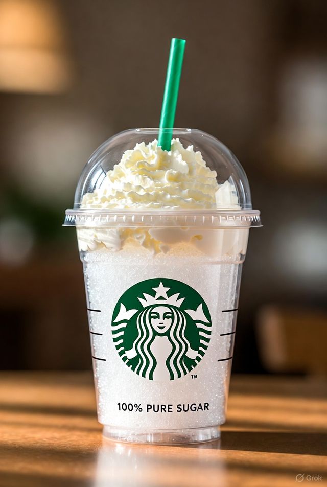 100% Pure Sugar "Latte" with Foam on Top