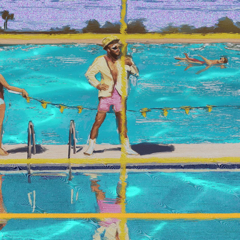 Artist at the Pool