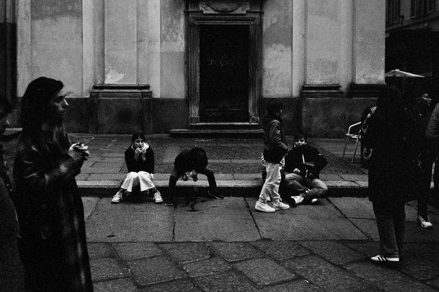 Kids on the Sidewalk