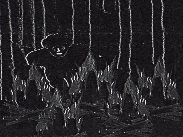 found footage of a campfire